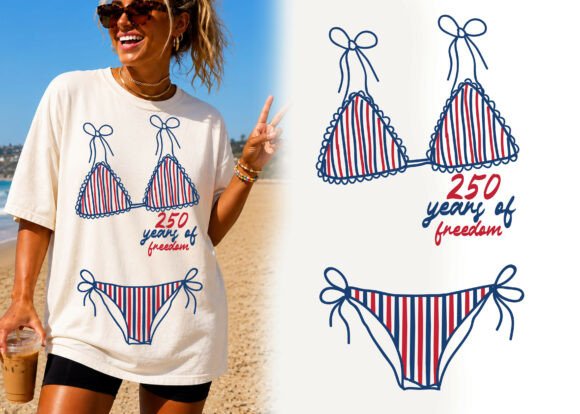 Download 250 Years of Freedom Bikini Graphic Tee - Years Collection