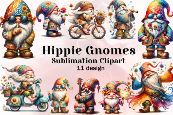 Download Hippie Gnomes Sublimation Clipart - Clipart Collection
