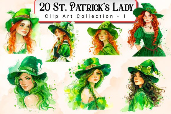 Download St. Patrick's Lady Clipart Bundle - Clipart Collection