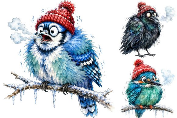 Download Funny Christmas Birds Clipart Bundle - Clipart Collection