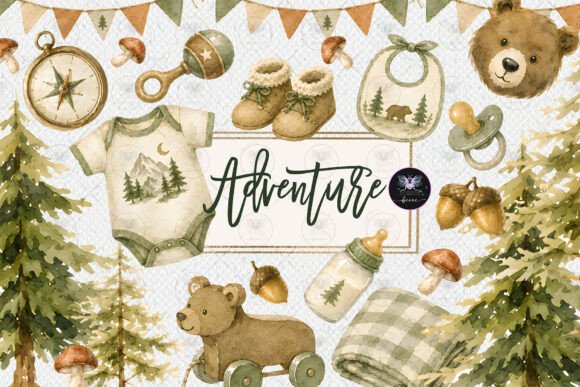 Download Woodland Adventure Baby Shower Clipart - Premium Resources