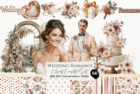 Download Wedding Romance Watercolor Clipart Set - Clipart Collection