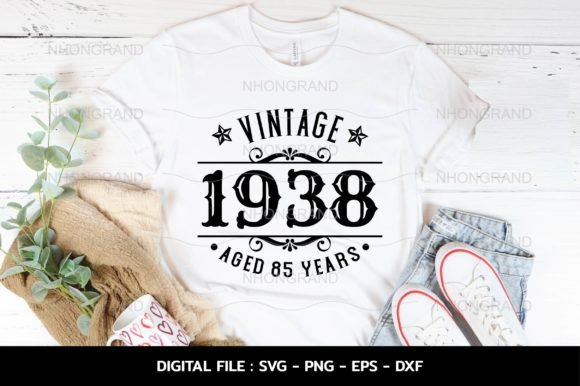 Download Birthday Vintage 1938 Svg, Aged 85years - Years Collection