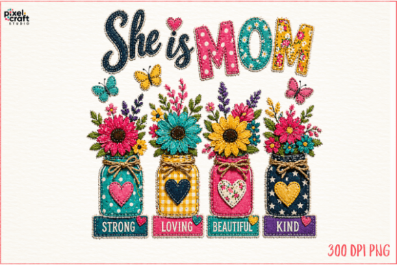 Download She is Mom, Cute Mom Patchwork PNG - Mom Collection
