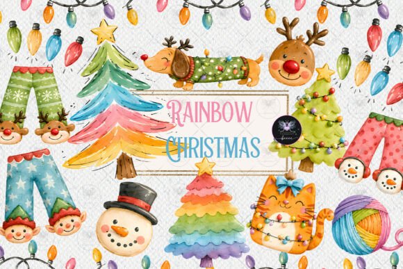 Download Christmas Rainbow Clipart - Clipart Collection