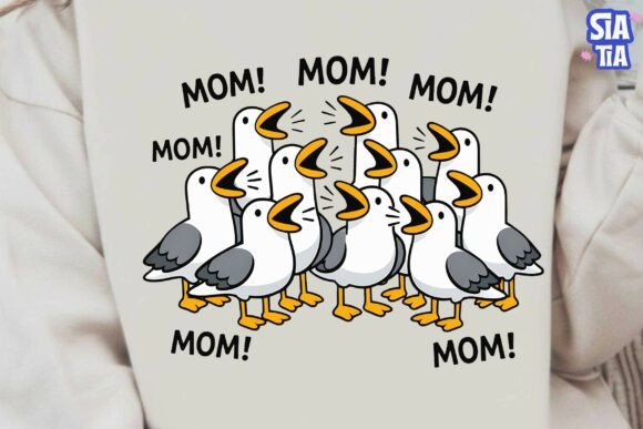 Download Funny Mom Seagulls PNG Clipart Design - Mom Collection