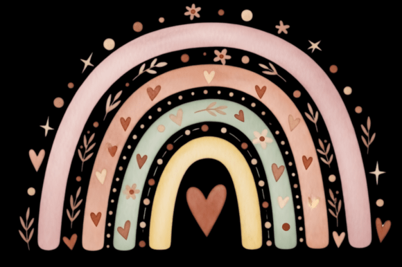 Download Boho Rainbow Valentine's Day PNG Clipart - Clipart Collection