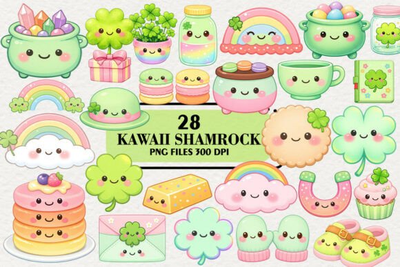 Download Kawaii Shamrock St Patricks Day Clipart - Clipart Collection